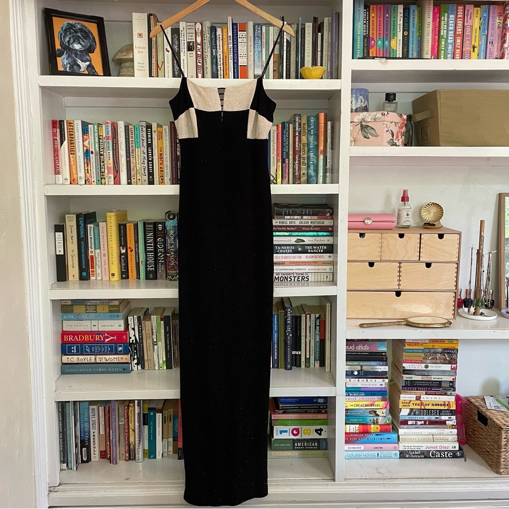 SOLD Vintage Black and Cream Checkerboard Sparkle Dress